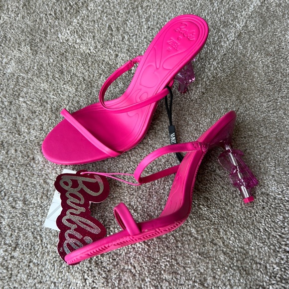 Barbie x Zara Heeled Leather Sandals - Picture 1 of 5